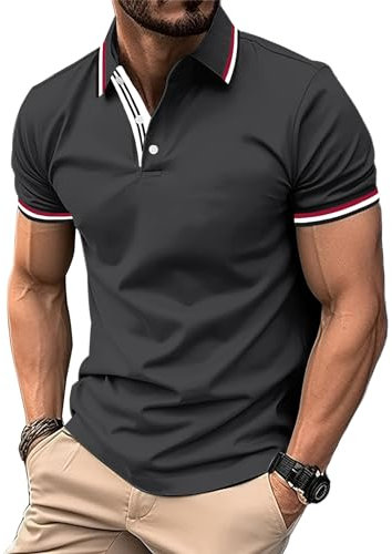 SwissWell Herren Poloshirt Kurzarm Atmungsaktiv Tennis Golf Polo Sommer Freizeit Sport Schnelltrocknend T-Shirts Regular Fit