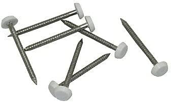 250 x UPVC 30 mm Poly Top Pins Chiodi di fissaggio in plastica con testa di plastica (bianco)
