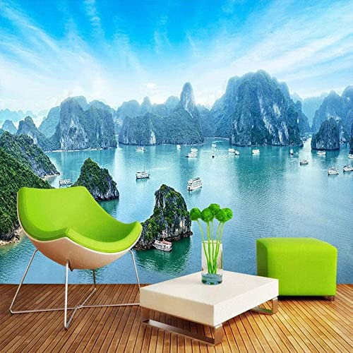 3D Wandtapete Natürliche Seenlandschaft Fototapeten Wohnzimmer Tv Sofa Thema Hotel Luxus Hintergrund Wandmalerei Wohnkultur Abziehen Und Aufkleben Wandkunst Selbstklebende Wandposter 300(B)x210(H)cm