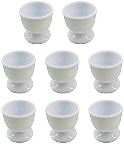 Lot de 8 coquetiers blancs pour œufs durs et mous pour cuisine et petit-déjeuner