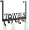 SWTYMIKI Over Door Hooks, Over Door Hanger Without Drilling, Heavy Duty Over Door Coat Hooks with 7 Hooks for Hanging Coats, Towels,Clothes, for Bedroom, Bathroom, Living Room
