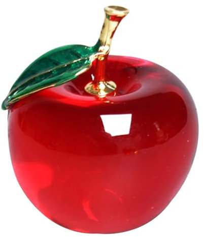 Abaodam Pomme De Cristal Verre Artistique Figurine De Pommes Centre De Table en Cristal Faux Fruits Décoratifs Pommes Artificielles pour Tasses d'halloween Bureau Verre en Crystal