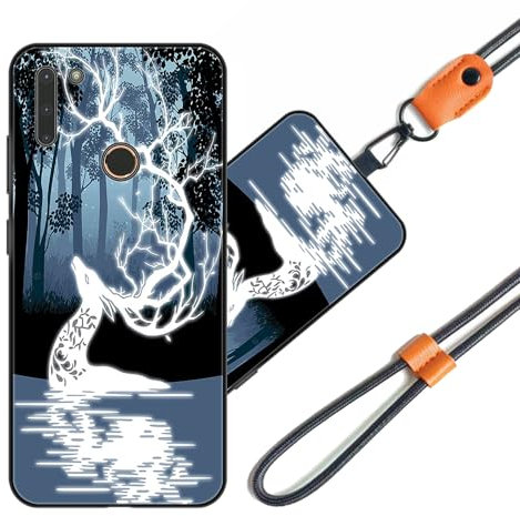 JEZSTHAI Hülle für Gigaset GS4 Handyhülle mit Schlüsselband Leder,Weiche Stoßfeste Silikon Schutzhülle,Muster Design Hülle mit Handykette & Handykordel zum Umhängen,Nr.A08