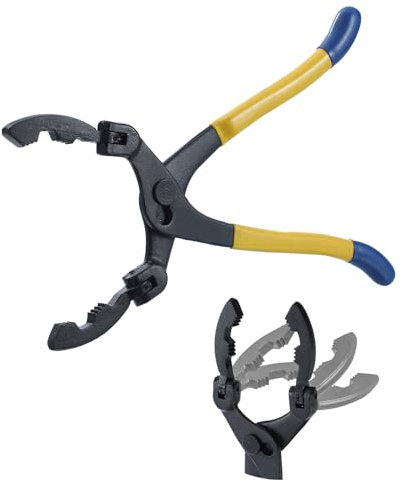 KATSU 13 Inch Adjustable Oil Filter Wrench Pliers 180 Degree Swivel Jaw 60-115mm Automotive Tool for Car Truck Motorcycle Engine Oil Filters 450178