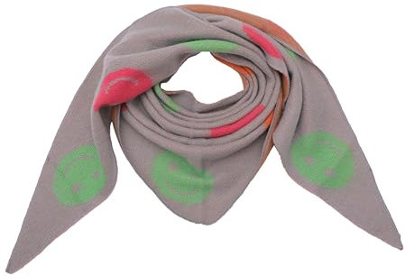 FASHION YOU WANT Dreieckstuch Stola Schal mit Viscose und Wolle - Hochwertiges Halstuch SMILEY - Perfekt für Herbst/Winter (grau)