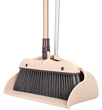 AGrAdi NLIAN- Broom Dustpan Set Combination with A Scrub Brush Soft Hair Magic for Sweeping Household Cleaning Kit 180 ° Rotation Home Kitchen Room Office Dustpan