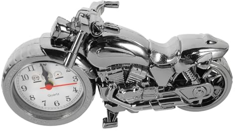 AOKWAWALIY Luxuriöser Vintage Wecker Aus Handgeschweißtem Metall Schwarz Und Gold Multifunktional Als Tisch Und Wanduhr Präzise Zeitmessung Für Motorradliebhaber Und Kinder