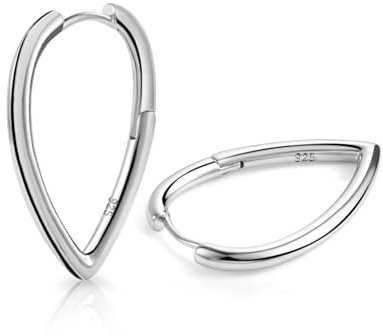 ALEXCRAFT Statement Ohrringe Silber 925 Creolen Damen Silver Hoop Earrings Geschenk für Frauen Freundin Mama Mädchen