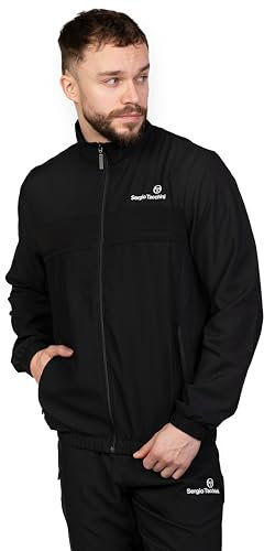 Sergio Tacchini® - Specchio Jogginganzug Herren – Moderner Tracksuit mit bequemer Passform für Training und Freizeit (DE/NL/SE/PL, Alphanumerisch, L, Regular, Regular, Schwarz/Weiß)
