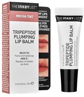 The Inkey List Tripeptide Plumping Lip Balm 10ml, Clinically Proven Plumping Tinted Lip Care, Hydrates Dry Cracked Lips, Vegan & Cruelty Free, Mocha Tint