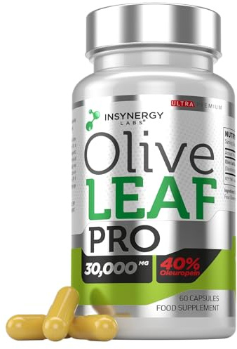 30,000MG Olive Leaf Extract Capsules 40% Oleuropein | Wild Spanish Grown Olive Oil Supplement 60 Vegan Capsules