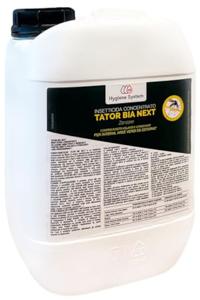 Hygiene System | BIA NEXT Insetticida Liquido Tanica 5 lt per Zanzare Mosche Vespe. In Omaggio Guanti NBR