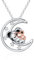 YEESIA Koala - Collar con colgante de luna de plata de ley 925 para mujer, collar de animales koala, Plata esterlina, Circón