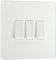 AMK® BG Triple Light Switch 20 Amp 16AX 3 Gang 2 Way Plastic Pearlescent White Fits 25mm Box Includes Fixings