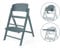 CYBEX Gold CLICK & FOLD Hochstuhl 3in1-Set, Mitwachsend, 6 Monate - 99 Jahre, Verwendbar ab Geburt durch separates Gold Bouncer Nest, Inkl. Baby-Set und Tablett, Buchenholz/Kunststoff, Stone Blue