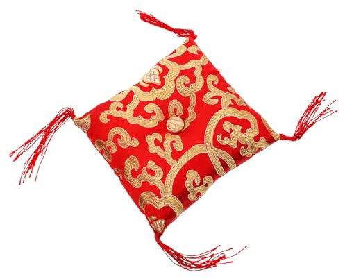 TOYANDONA Singing Bowl Kissen Handgefertigtes Tibetisches Buddha Matte Für Meditation Yoga Und Dekoration Robustes Design Zufälliges Muster Rot Für Klangschalen