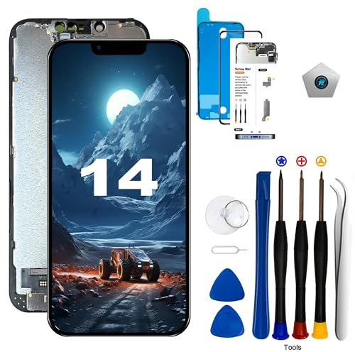 EFAITHLIFE für iPhone 14 Display 6,1 Zoll (Modell A2649, A2881, A2882, A2883, A2884) LCD Display and 3D-Touchscreen-Digitalisierer mit Reparaturwerkzeug