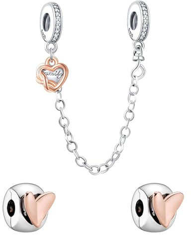 Amuefer Heart-Shaped Family Infinity Charms Charms für Armbänder 925 Sterling Silber mit Cubic Zirkonia Anhänger für Halsketten Geburtstag Weihnachten Schmuck Geschenke für Frauen