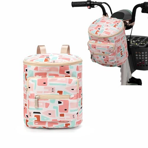 Lenkertasche Fahrrad Kinder, wasserdichte Fahrradtasche Kinder Laufradtasche Lenkerkorb Fahrrad Lenker Taschen für Laufrad Dreirad Scooter (Rosa)