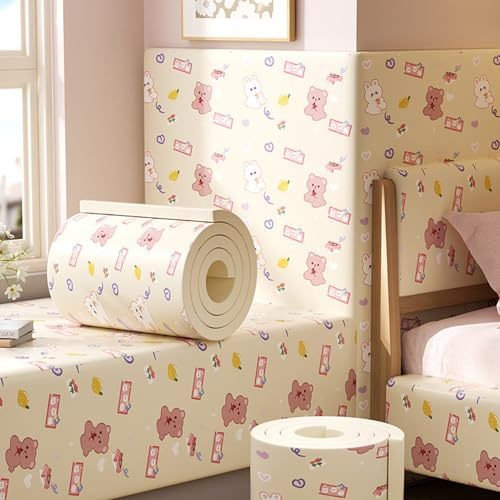 APMOE Tiermuster Wandkissen Selbstklebend für Kinder Autismus, Wandpolster Kinderzimmer 200cm, 3D Wandpaneele Gepolstert Kopfteil, Antikollision Polsterpaneel Wand, DIY Schneiden(H,60x200 cm)
