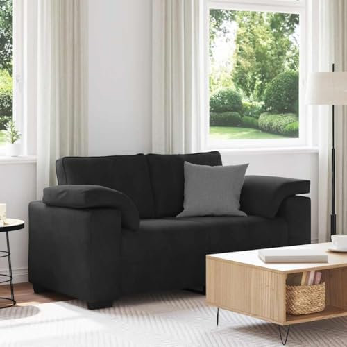 vidaXL Zweisitzer-Sofa Schwarz 120 cm Samt, 2-Sitzer-Sofa, Couch, Wohnzimmer-Sitzmöbel, Sofa, gepolstertes Sofa, Wohnzimmersofa, 2-Sitzer-Couch