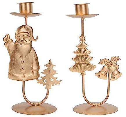 SEWOART 2stücke Retro Weihnachtsdekoration Kreativer Kerzenständer Für Festlichkeiten Eleganter Kerzenhalter Für Stumpenkerzen Für Weihnachten Und Festliche Anlässe