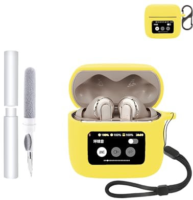 Silicone Protective Case for JBL TOUR PRO 3 Earbuds - Durable and Eco-Friendly Bluetooth Earphone Cover with Precise Holes and Charging Compatibility - Shock-proof, Comfortable Touch,Yellow