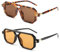 FEISEDY Retro 70er Jahre Sonnenbrille Damen Herren Vintage Flache Quadratische Brille mit UV400-Schutz B2622