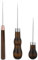 3 Pack Awl Tool, Leather Sewing Awl with 3 Types Gourd Shape Wooden Handle for Leather Punch Craft, Professional Awl for Sewing Punching Crafting, Repair Leather Awl Tool
