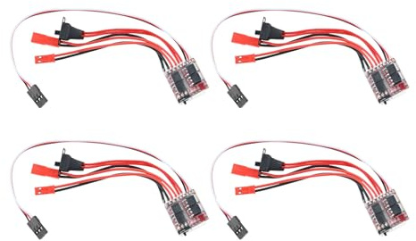 gohantee 4 Stk RC Car ESC 20A ESC-Motordrehzahlregler für RC Car Boat Tank | Passend für 130/180/260/280/380 Brushed Motor