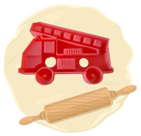 Keksausstecher aus dem 3D Druck in vielen verschiedenen Farben - Motiv: Feuerwehr (Pink)