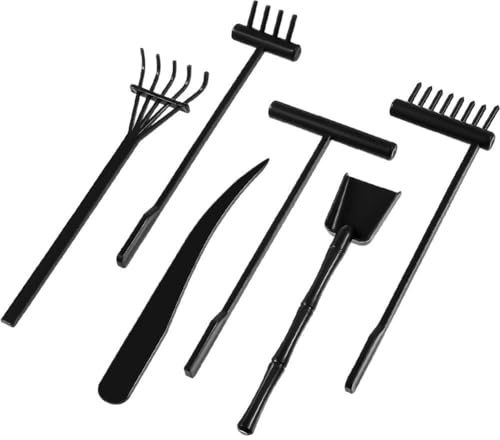 Fituenly 1 Set Mini Zen Garden Tools Set Plastic Sand Tray Rakes Diy Zen Garden Rake Kit for Home Office Decoration, Feng Shui Decor