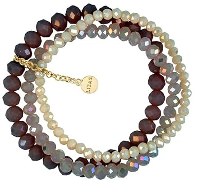 Lizas Armband Zugband dreireihig mit verschiedenen Perlen und in vielen Farben (mud)