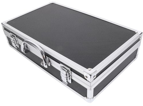 STAHAD Tragbarer Mikrofonkoffer aus Aluminiumlegierung mit Schaumstoff Aufbewahrungsbox für Zwei Handmikrofone für Karaoke und Aufnahme
