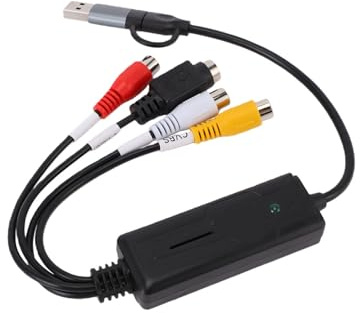 MENDUNER Sound Video Grabber Capture Card, AV S Video zu USB2.0 Typ C Sound Transfer Grabber für den Unterricht