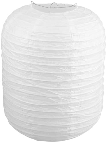 Lampenschirm für Pendelleuchte Weiße Papierlaterne 1 Stück Feier | Papier und Eisen, Japanisch Schlichtes Design, für Selbstgemacht Deko bei Hochzeiten, Geburtstagen und Partys