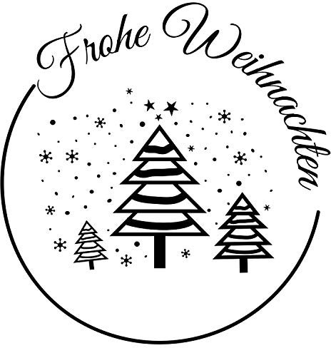 Stemplino Orig Maxistempel Stempel L - Frohe Weihnachten - hochwertiger Holzstempel Motivstempel Holz Motiv Wald