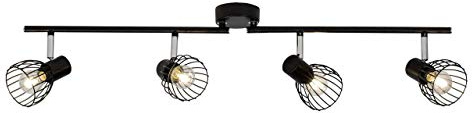 BRILLIANT Lampe Blacky Spotrohr 4flg schwarz | 4x D45, E14, 40W, geeignet für Tropfenlampen (nicht enthalten) | Arm schwenkbar/Köpfe schwenkbar