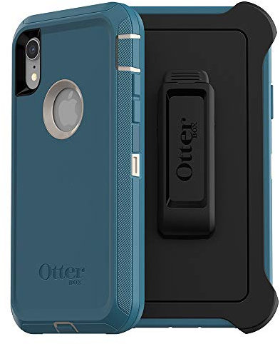 OtterBox DEFENDER SERIES SCREENLESS EDITION Case for iPhone Xr,Built-in Screen Protector - Frustration Free Packaging - BIG SUR (PALE BEIGE/CORSAIR)