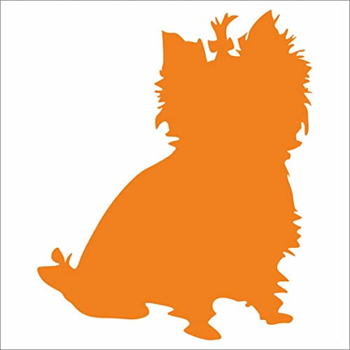 JINTORA - Autoaufkleber Tuning - Auto Aufkleber - Yorkshire Terrier Hunderasse - 118x99 mm -Auto Sticker Bus Fenster Heckscheibe Camper wetterfest Outdoor Sticker Auto Deko LKW Tuning - orange