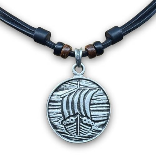 HANA LIMA Wikingerschmuck Halskette Herren Damen Lederkette Keltenschmuck