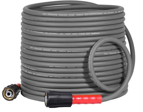 YAMATIC M22 Flexible Pressure Washer Hose 15M/50FT 1/4, Kink Resistant Power Washer Hose Replacement for Flexzilla Uberflex Ryobi Troy Bilt Honda Leak-Free 22MM Fittings, 3200 PSI/220 Bar