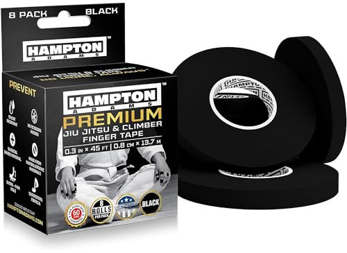 Hampton Adams (8er Pack Pro Finger Tape für BJJ, Bouldern, Crossfit | Ultimativer Schutz und schnelle Wiederherstellung Extrem hochwertiges, unkompliziertes Kletterband