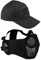 AOUTACC Airsoft Netzmaske mit Ohrenschutz und verstellbarem Baseballkappen-Set für Cosplay/CS/Jagd/Paintball/Schießen (Schwarz)