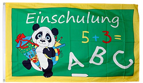 Flaggenfritze® Flagge/Fahne Einschulung mit Panda - 90 x 150 cm
