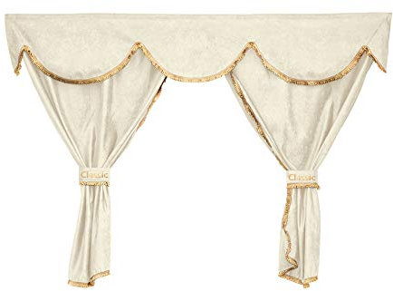 24/7Auto Champagnerfarbene Vorhänge + Dekoren für MAN TGA TGX Wide Cabine XXL Trucks