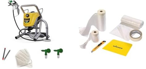WAGNER Airless Farbsprühsystem Control Pro 250 M für Dispersions-/LatexfarbenSchlauch 9 m + WAGNER Universal Extra Abdeckset Premium inkl. Abdeckfolie 4 x 6 m