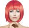 Plitsch Platsch Perücke Bob Pagenkopf Cabaret Wig Kurzhaar Charleston Perücken Fasching Karneval Halloween Motto Party - 24 Farben Varianten für Erwachsene, One Size (rot)