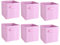 Lot de 6 paniers de rangement pliables en tissu avec poignées pour bureau, chambre d'enfant, chambre à coucher, 27,9 x 26,2 x 27,7 cm (rose)