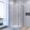 Duschkabine Eckeinstieg 100x100 x 185 cm Schiebetür Glas Eckdusche Duschabtrennung Duschtrennwand Glaswand Duschwand Doppel Duschtür Alumuniumprofile silber matt ESG Sicherheitsglas Echtglas AQUABATOS